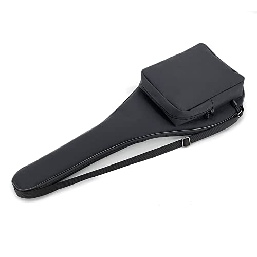 Gespann Tennis Racket Cover for One Tennis Racket or Two Badminton Rackets Single Tennis Racket Cover Bag - color: Black-Pocket, size: L