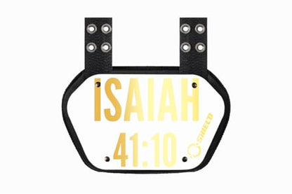 O Shield Golden Cross Chrome Football Back Plate, Lower Back Pads for Football Players, Rear Protector, Cross Series - size: Youth (Weight less than 180 Pounds), style: Isaiah White