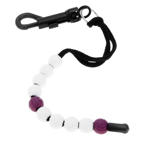 MUXSAM 1 Piece Golf Beads Score Counter with Clip, Golf Stroke Score Count Keeper Putting Score Counter for Referee Caddy Golfer - color: PURPLE