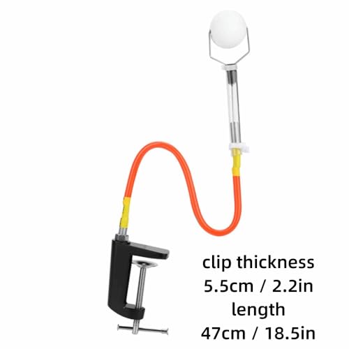 Table Tennis Rebound Trainer with Suction Base- Fixed Ball Clip with Rotation Display for Solo Practice,Forehand & Backhand Stroke Training Tool