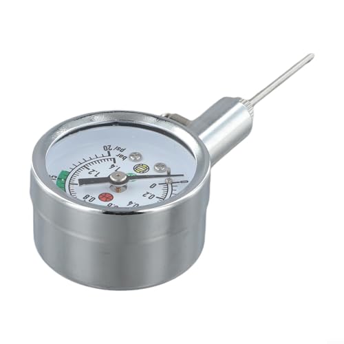 Sports Ball Pressure Gauge, Metal Air Pump with Accurate PSI Reading, Push-Button Release Valve for Football Basketball Volleyball Soccer, Tool for