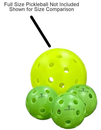 Thrive Pickleball Training Paddle Kit - Includes Trainer Paddle, 3 Fast Hands Mini Pickleballs & Paddle Eraser - T-700 Carbon Fiber, Extra Long Handle, 16mm Core - color: NEON GREEN