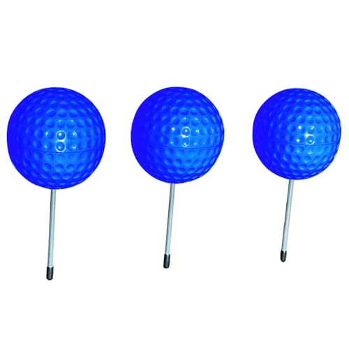 Sandbaggy Plastic Tee Markers for Golf Course (UV Resistant) - Steel Spike - Safety Caps Included - color: Blue