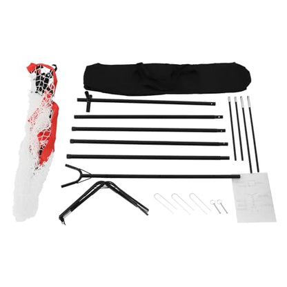 Volleyball Training Net, Adjustable Practice Net System with 88-130 Inch Height Range, Portable Volleyball Trainer for Backyard Beach Court, Professional Equipment for Serving Spiking Drills (Red)
