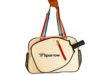 Pickleball Bag - Sports Bag For Gear, Gym Essentials - Adjustable Strap, Mesh Pockets, Pickleball Paddle Compartment With Cover - Stylish Retro Look - 20x8x12" - color: Four Stripes