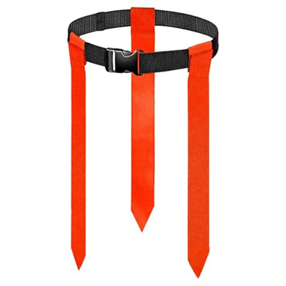 FEESHOW Flag Football Belts Adjustable Flag Football Belts with Flags for Kids Youth and Adults Training - color: Red