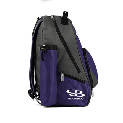 Boombah Tyro Baseball/Softball Bat Backpack - 20" x 15" x 10" - Holds 2 Bats up to Barrel Size of 2-5/8" - color: Charcoal/Purple_C23