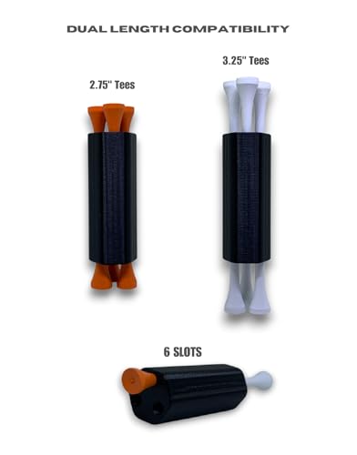 Pocket Tee Holder Tool Compact Size Holds 6 Tees Golf Accessory Organizer