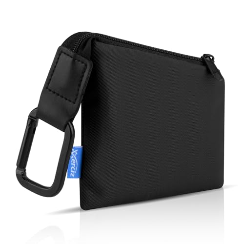 Xxerciz Retainer Case, Nylon Portable Aligner Case with Zipper and Carabiner, Premium Orthodontic Retainer Case Black Soft Protective Bag (Black) - color: Black