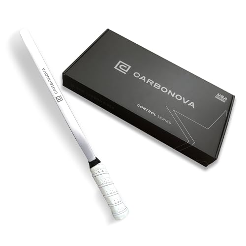 Control Series Pickleball Paddle, Black Raw Carbon Fiber with White Grip, Designed in The USA, Professional Grade, 16mm