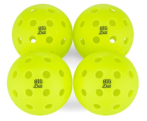 Big Dill Pickleball Co. Relish Outdoor Pickleball Balls or Indoor Pickleball Balls with Bag | Pickle Balls Pickleballs USAPA Approved (Pack of 4)