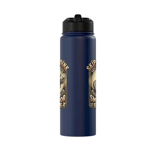 Pickleball Humor s Smash for Snacks s Court Rules Stainless Steel Insulated Water Bottle - color: Navy Blue