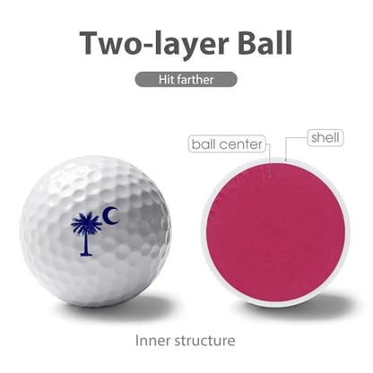 South Carolina Flag Palm Custom Golf Balls Soft Practice Training Golf Balls for Men Women Indoor Or Outdoor Use
