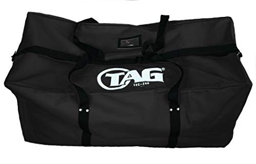 TAG All-Purpose Sports Equipment Bag, Large Gym Duffle Bag with Soft Bottom, ID Card Holder (Black) - color: Black