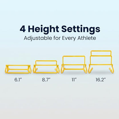 Japard 6 Pcs Agility Hurdles Speed Training Equipment, 4 Height Adjustable Setting, Soccer Training Equipment for Youth Adults