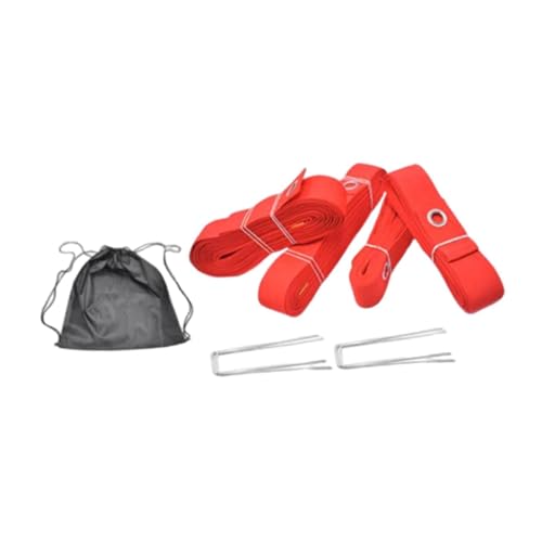 Yiju 4Pcs Professional Beach Volleyball Lines Volleyball Court Cords Match with Stakes Game Competition 8 M 16 M for Grass Outdoor - color: Red