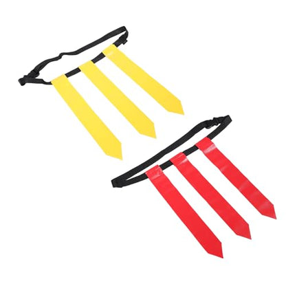 KESYOO Adjustable American Football Flags Belt for Adults and Youth 2 Pieces Yellow and Red Flags with Black Bag Portable Heavy Duty Material for Training