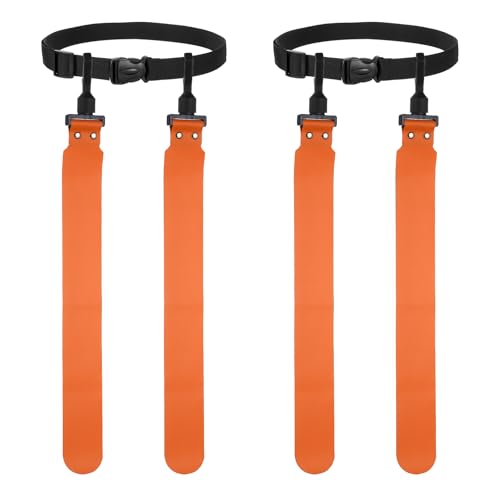 Flag Football, Adjustable Flag Football Belts with Belt and Flags Easy Tear Away - color: Orange Red