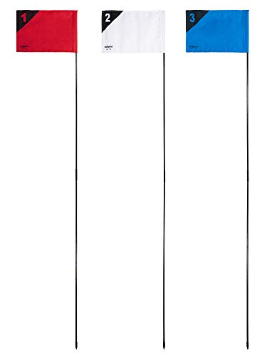 GoSports Golf Flags 3 Pack – Portable Foldable Backyard Golf Flagsticks for Chipping, Short Game Practice & Family Golf Games