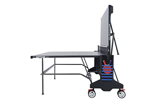 KETTLER Sport Outdoor 6 Table Tennis Table with 4-Player Bundle