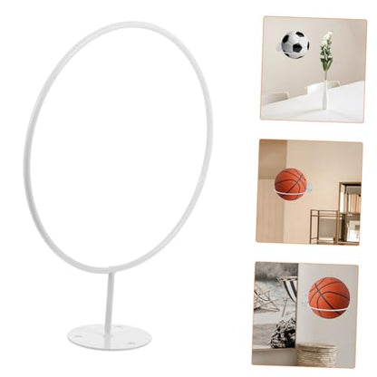 4Pcs White Wall Mount Ball Holder Rack for Football Rugby Soccer Basketball Volleyball Storage Organizer Space-Saving Sturdy Garage Home Use