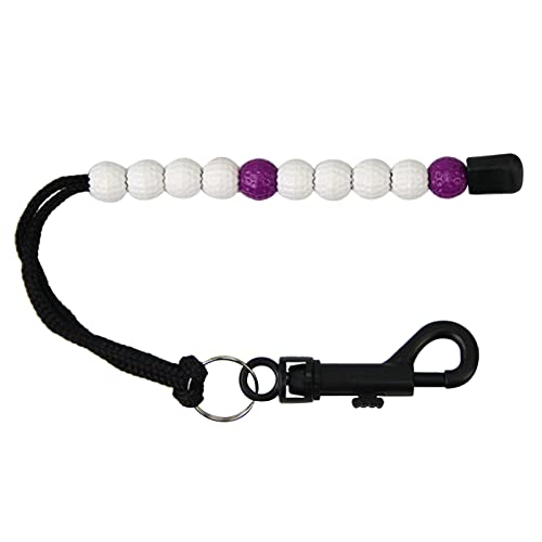 Lily Brown Golf Counter Golf Counter Beads Golf Counter Score Accessory Golf Bead Counter Suitable for Golf Golfers Outdoor Golf Shot Counter Beads Bracelet Golf Score Counter Golf Bead Counter - color: White Purple