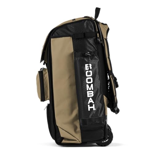 Boombah Catchers Superpack Hybrid Rolling Bat Bag - Multiple Colors - Wheeled & Backpack Version - color: Black/Vegas Gold