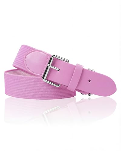 STELLE Baseball/Softball/Fastpitch Belt Girls Sports Elastic Adjustable Boys Uniform Belts Youth and Adult Sizes - color: Petal Pink, size: Youth