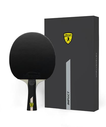 Killerspin Impact Series Table Tennis Paddles - Black/Black Ping Pong Racket, Table Tennis Equipment for Beginners/Intermediates - Ensures Solid Control and Spin - style: Impact D2