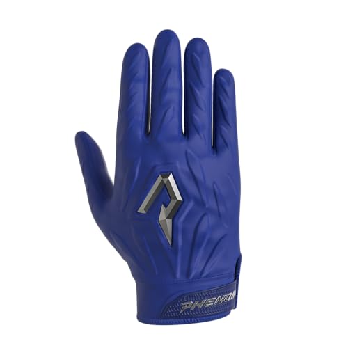 Phenom Elite Quantum Fierce Padded Football Gloves – Team Color | Lightweight, Protective Receiver Gloves for Kids - color: Navy Blue, size: Youth X-Small