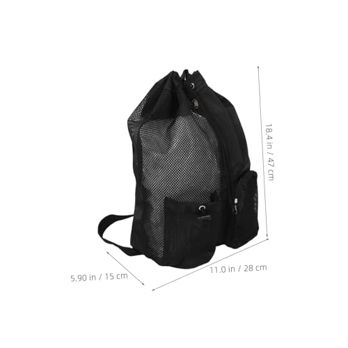 Baluue Draw Swimming Bag Back Draw Back Swimming Mesh Bag Swim Mesh Bag Beach Bag Back Swimsuit Bags Swim Back - color: Black