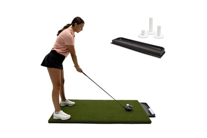 Dura-Pro Premium Turf Indoor/Outdoor Golf Mat. Bonus Tray + 3 Tees - style: Advantage 4'x4