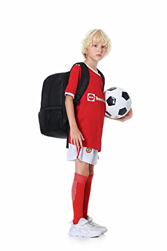 Hsmihair Youth Soccer Bag-Soccer Backpack&Backpack for Football Basketball,with Ball Compartment Separate Cleat Package - color: Black