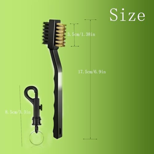 Pack of 3 Golf Club Brush and Club Groove Cleaner Set with Double Sided Brass and Nylon Bristle, Easily Attaches to Golf Bag