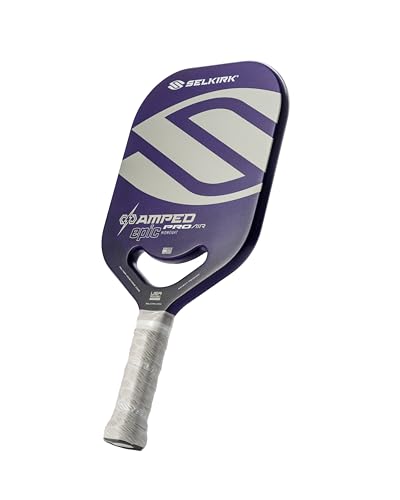 Selkirk Sport Amped Pro Air Pickleball Paddle | Explosive Speed & Power Fiberglass Pickleball Paddles | 16mm X5+ Core | | Assembled in USA - color: Purple | Midweight, size: Epic (All-Around)