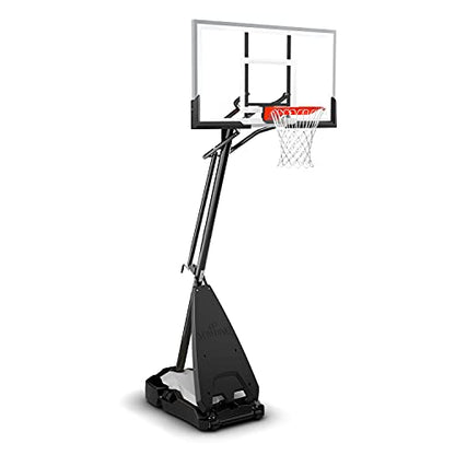 Spalding Ultimate Hybrid Portable Basketball Hoop | Adjustable Height from 7.5' to 10' in Infinite Increments | Arena Slam Breakaway Rim - color: 60" - Acrylic Backboard - Black