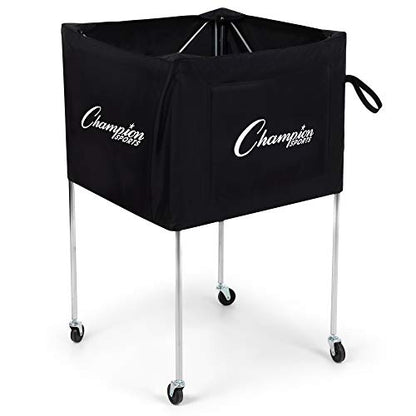 Champion Sports Volleyball Cart & Equipment Storage, Durable Aluminum Frame for High Volume Practices & Training Sessions, 24 to 40 Ball Storage Sizes