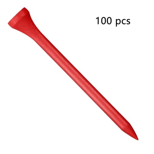 Wooden Golf Tees 3-1/4", 2-3/4", 1-1/2" Available,100 Count (Natural Color, White, Black, Blue, Red, Pink)