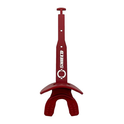 O Shield Striker Football Mouth Guard with Connected Strap, No Boil Brace Friendly Lip Guard for Tackle Football, Youth and Adult - color: Maroon