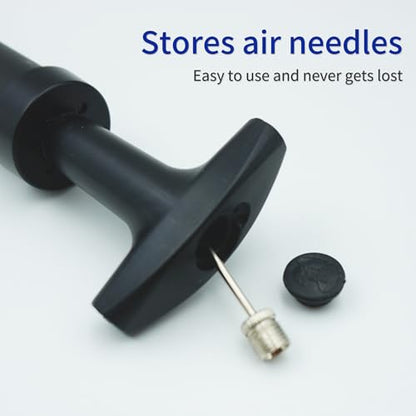 Ball Pump for Sports Balls, Portable Hand Air Pump with 8 Needles 2 Nozzle 1 Extension Hose for Basketball Soccer Football Volleyball Water Polo Rugby and More
