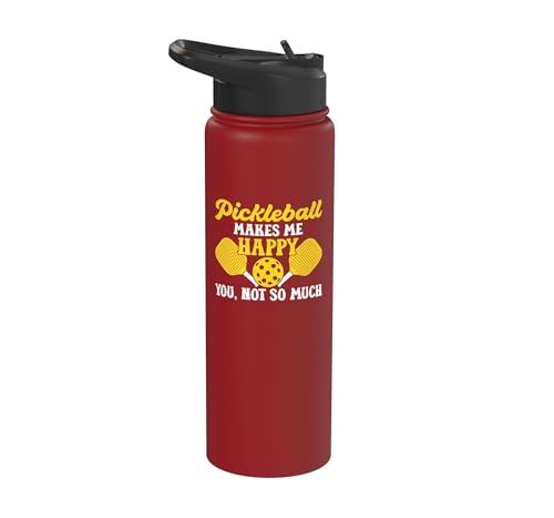 Funny Pickleball Paddle Easily Distracted By Pickleball Stainless Steel Insulated Water Bottle - color: Red