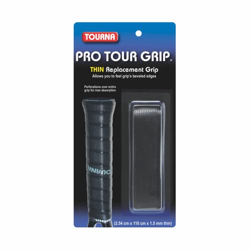 Tourna PRO Tour Grip Thin Replacement Tennis Grip 1.5mm - style: Black