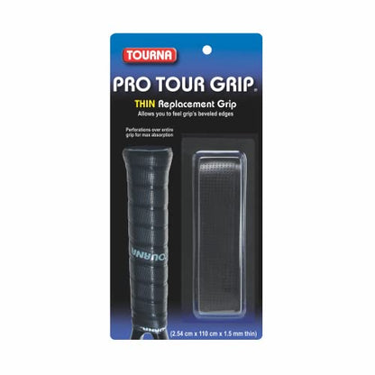 Tourna PRO Tour Grip Thin Replacement Tennis Grip 1.5mm - style: Black