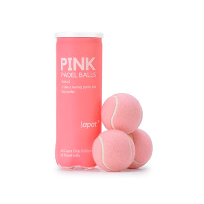 LAPAT Padel Balls - Single can w 3 Balls - Pro Quality - Paddle Tennis - color: Light Pink