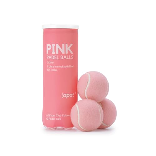 LAPAT Padel Balls - Single can w 3 Balls - Pro Quality - Paddle Tennis - color: Light Pink