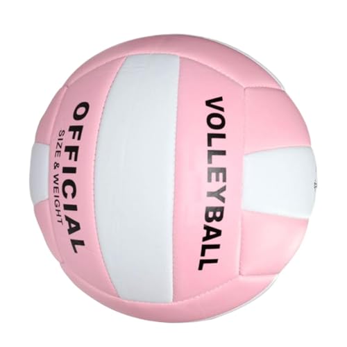 Sand Volleyball - Soft Match Ball, Outdoor Training Equipment | Lightweight Play Sphere Portable Grip Practice Gear Recreational Sport Accessory Portable Activity Tool | for Pool School Grass - color: pink and white