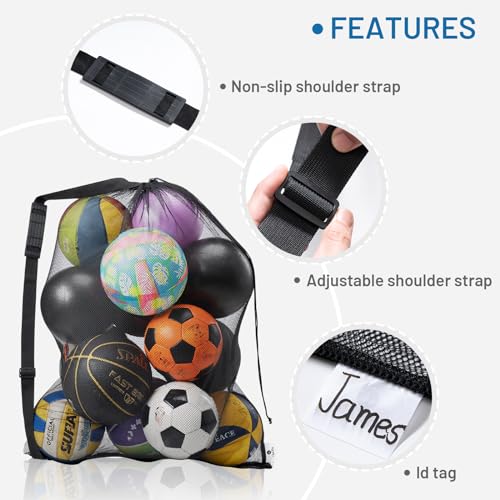 OrgaWise Heavy Duty Mesh Ball Bag,Basketball Bag for Balls,Ball Bags Mesh for Soccer/Volleyball/Football (School/Home/Park/Garage/Beach) - size: 30"x40"/76x102cm