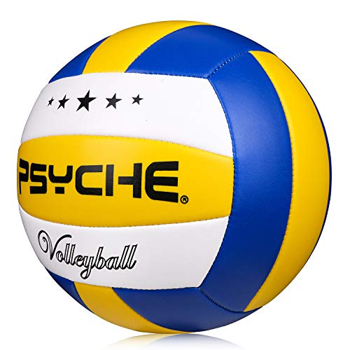 Wisdom Leaves Volleyball,Soft Volleyball Ball for Indoor Outdoor Beach Park Games Play and Training (Official Size 5) - color: Blue-Yellow-White/2