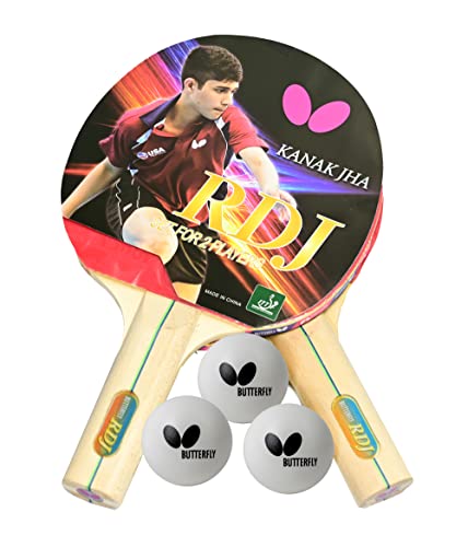 Butterfly RDJ Shakehand Table Tennis Racket Set - RDJ Series - Recommended For Beginning Level Ping Pong Players - International Table Tennis Federation Approved - color: RDJ 2 Player Set