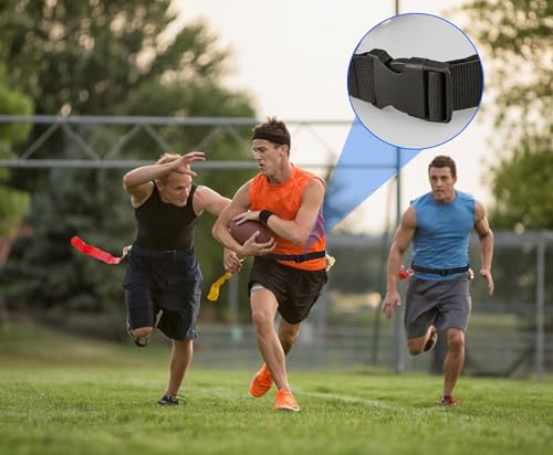DkOvn 2 Pack Football Belts, 52 to 57 Inches Long, with Stainless Steel D Rings, for Youth, Adults